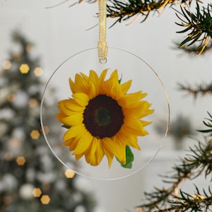 Sunflower Christmas Ornament for Sunflower Lover Gift for Sunflower Lover Sunflower Ornament Sunflower Window Hanging Sunflower Office Gift